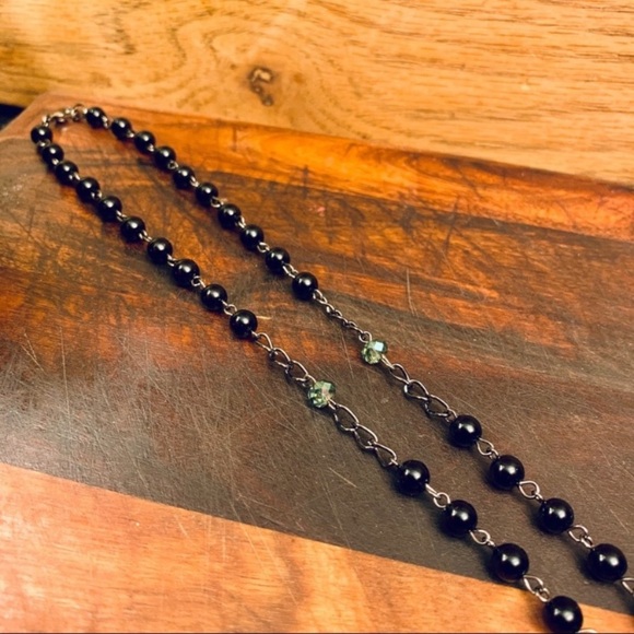 Glass Pearl and Swarovski Crystal Rosary Necklace - Picture 5 of 8